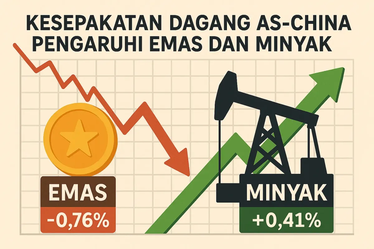 Kesepakatan Dagang AS–China Dorong Minyak Menguat, Harga Emas Terkoreksi