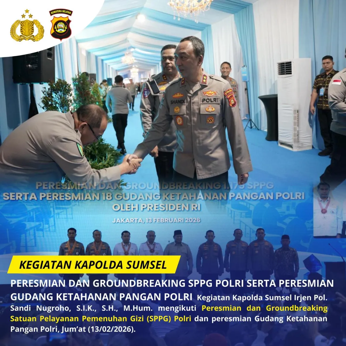 Polda Sumsel Paparkan Progres 55 SPPG untuk Dukung Program Makan Bergizi Gratis