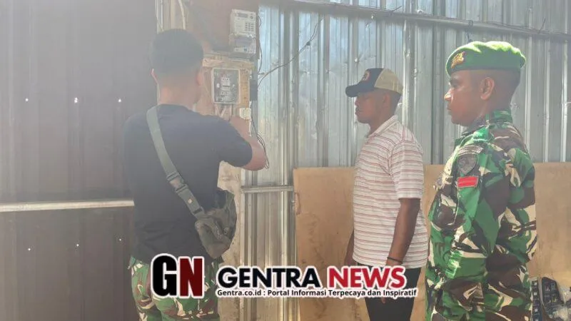 Yonif TP 834/Wakanga Mere Periksa Instalasi Listrik Terpadu untuk Cegah Korsleting dan Kebakaran