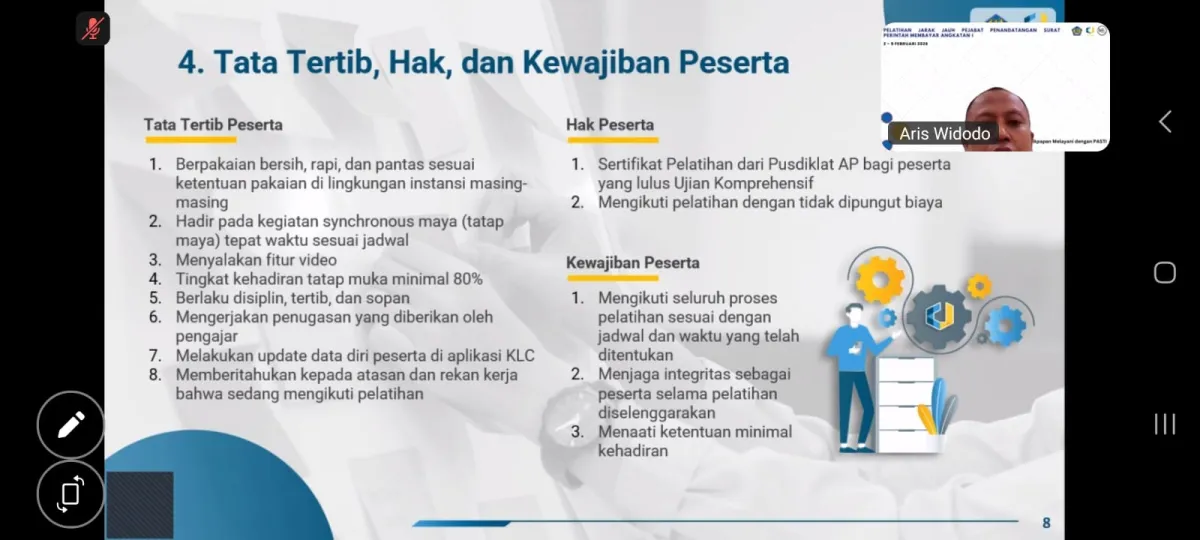 Plt Kepala Sekretariat Bawaslu Banyumas Ikuti Diklat PPSPM Kemenkeu Secara Daring