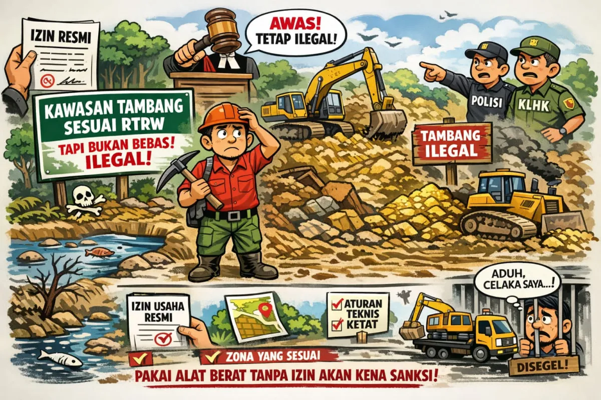 RTRW dan WPR Tidak Otomatis Melegalkan Tambang: Penggunaan Alat Berat Tanpa Izin Tetap Ilegal