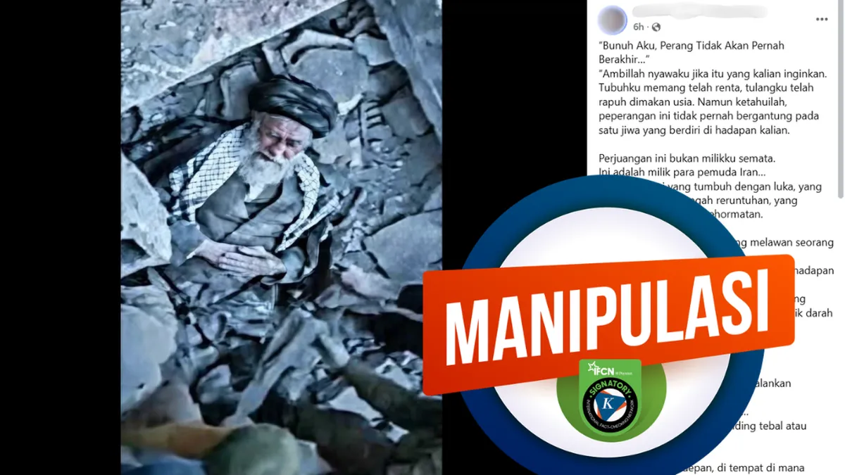 Klaim Foto Jenazah Ali Khamenei di Reruntuhan Beredar di Media Sosial, Terindikasi Konten AI