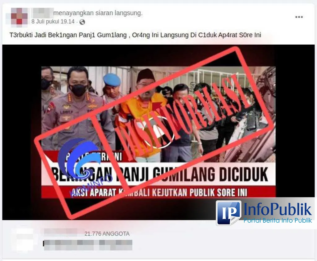 Cek Fakta: Foto Thumbnail yang Klaim Jusuf Kalla Ditangkap karena Jadi “Beking” Panji Gumilang Tidak Benar