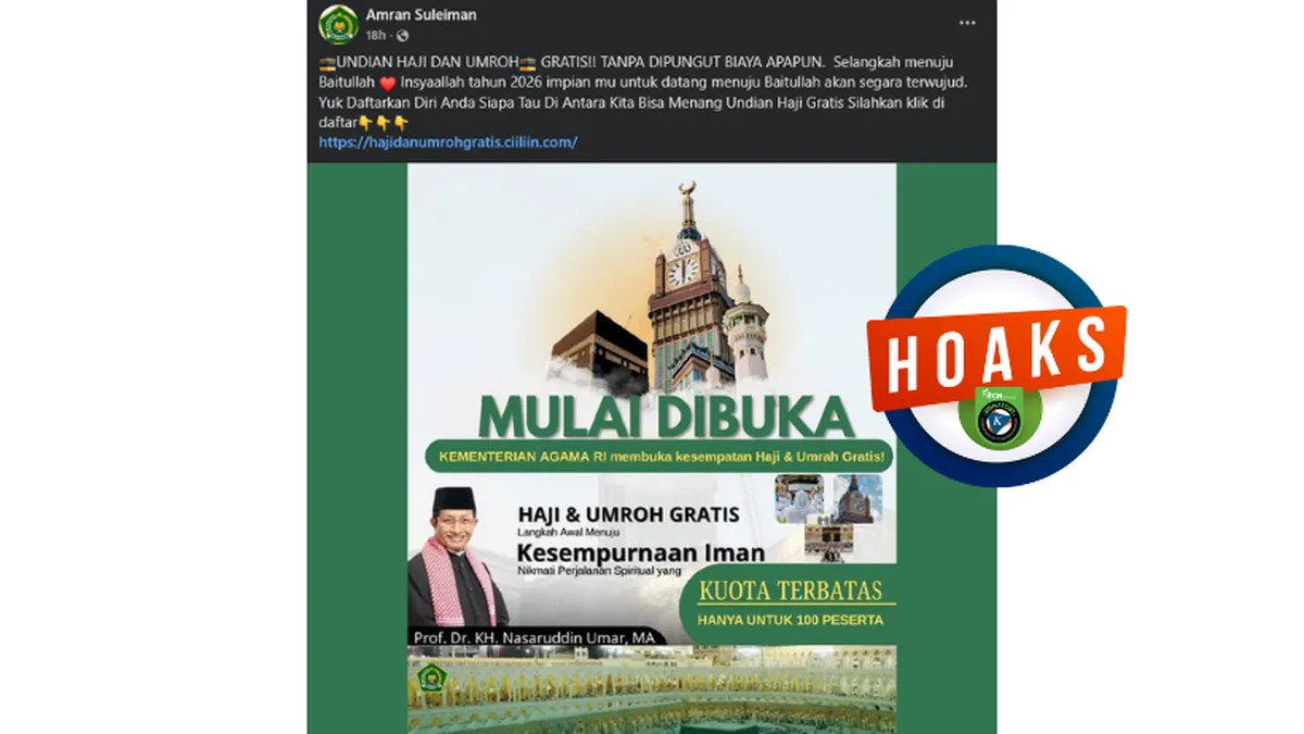 Hoaks Undian Haji dan Umrah Gratis Periode 2026, Kemenag Minta Masyarakat Waspada