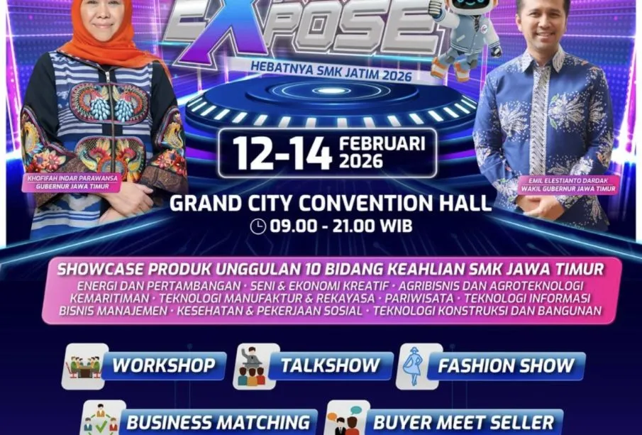 Expo Expose SMK Jatim 2026 Digelar di Surabaya, Dorong Link and Match dengan Dunia Usaha dan Industri