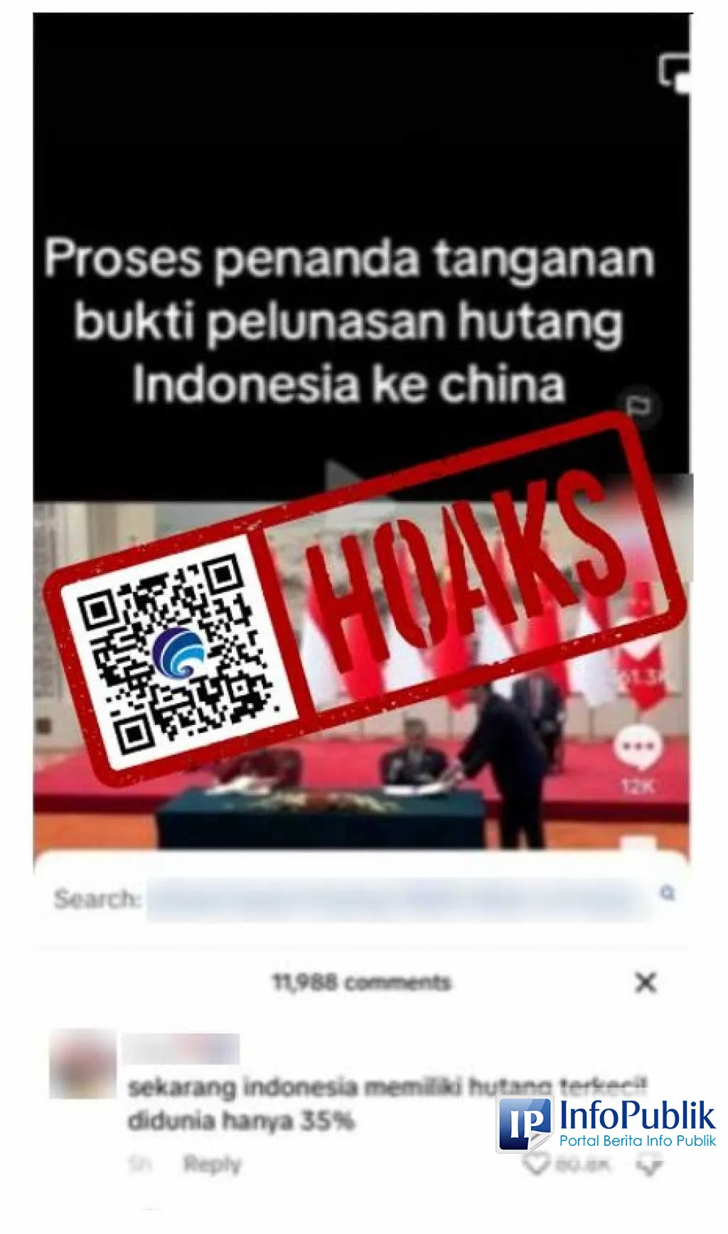 Cek Fakta: Klaim Indonesia Negara dengan Rasio Utang Terkecil di Dunia Tidak Didukung Data