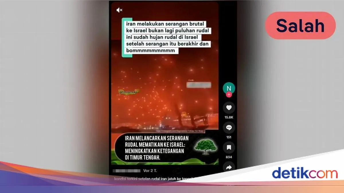 Cek Fakta: Video Viral Diklaim Serangan Rudal Iran ke Israel, Ternyata Rekaman Kembang Api di Aljazair