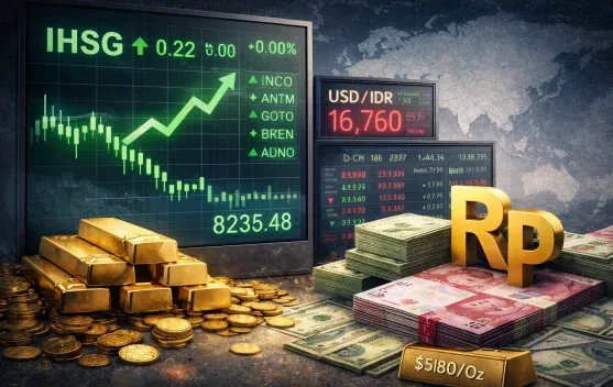 IHSG Nyaris Stagnan, Rupiah Melemah Tipis dan Emas Dunia Bergerak Datar