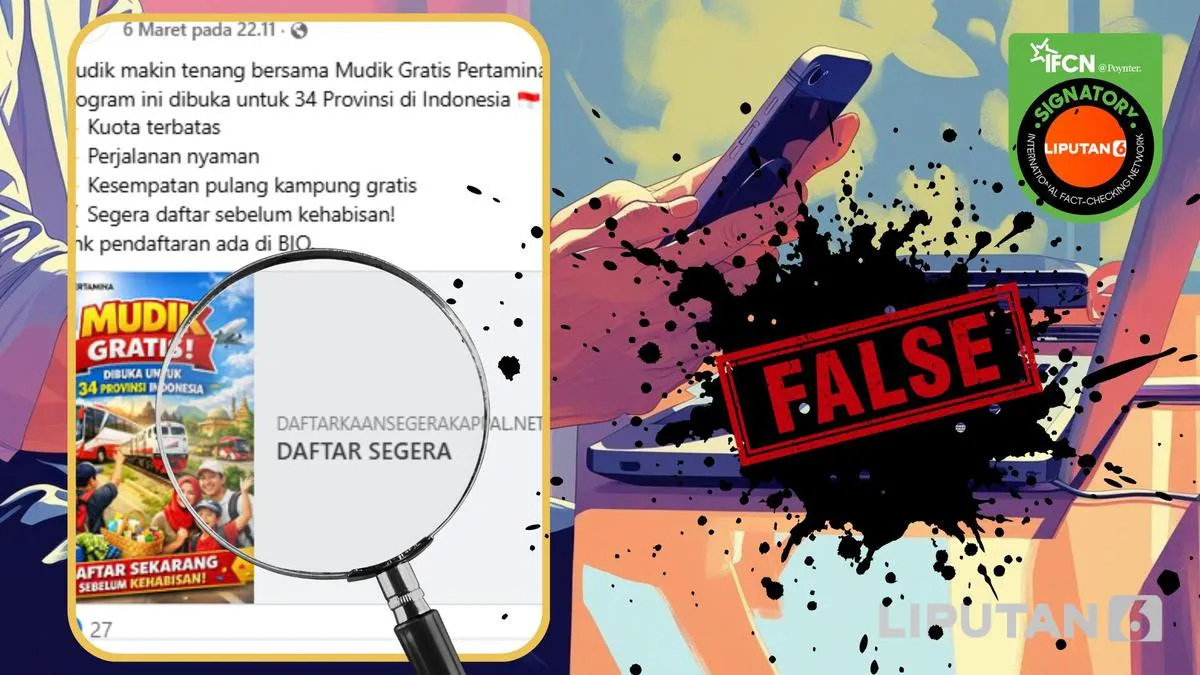 Cek Fakta: Tautan Pendaftaran Mudik Gratis Pertamina 2026 di Facebook Tidak Benar