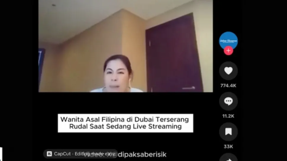 Cek Fakta: Video Viral Diklaim Wanita Filipina Terserang Rudal Saat Live di Dubai, Ternyata Rekaman Ledakan Beirut 2020