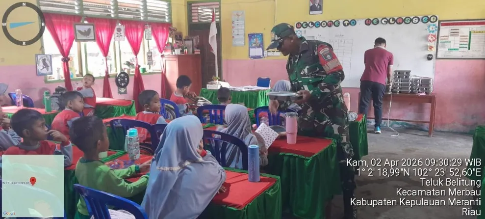 Babinsa Koramil 06/Merbau Dampingi Program Makan Sehat di Kecamatan Merbau, 3.023 Porsi Disalurkan