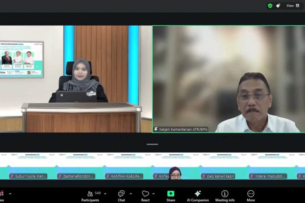 Sekjen ATR/BPN Tekankan Transparansi dalam Pengadaan Barang/Jasa pada Webinar Nasional