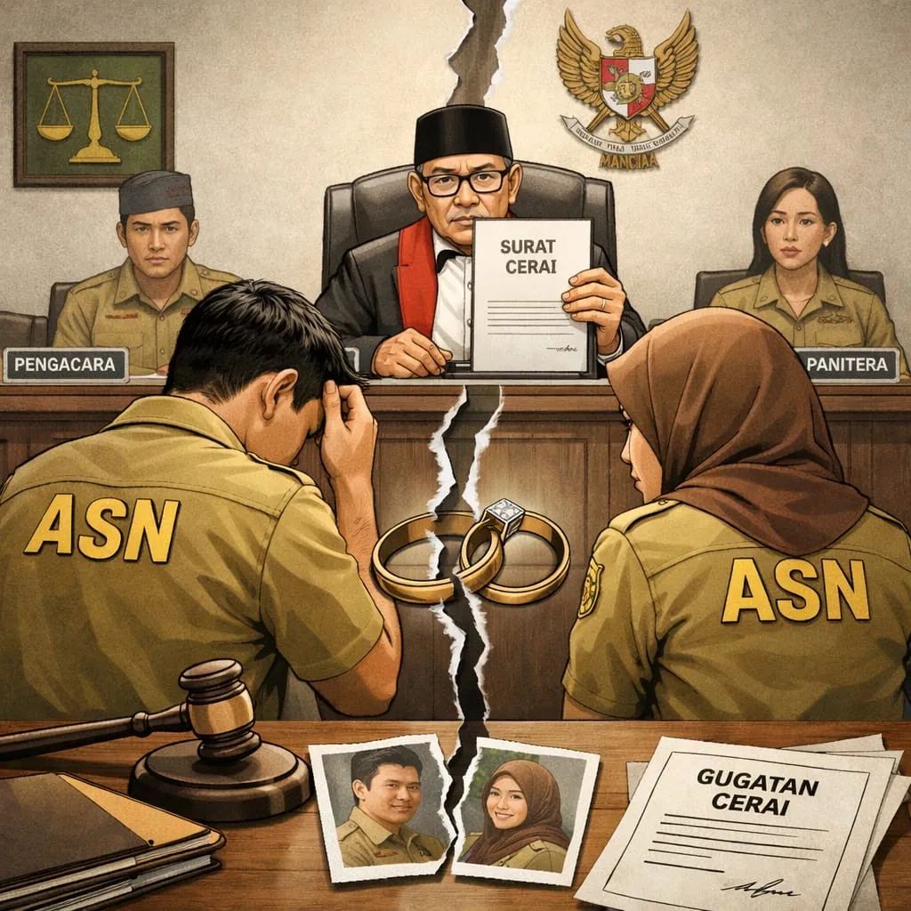 Gugatan Cerai ASN di Kabupaten Kediri 2025 Naik, Mayoritas Diajukan Perempuan