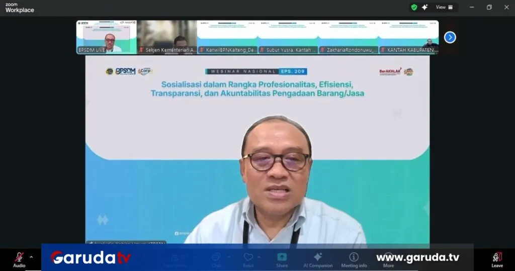 ATR/BPN Gelar Webinar Nasional untuk Perkuat Transparansi Pengadaan Barang dan Jasa