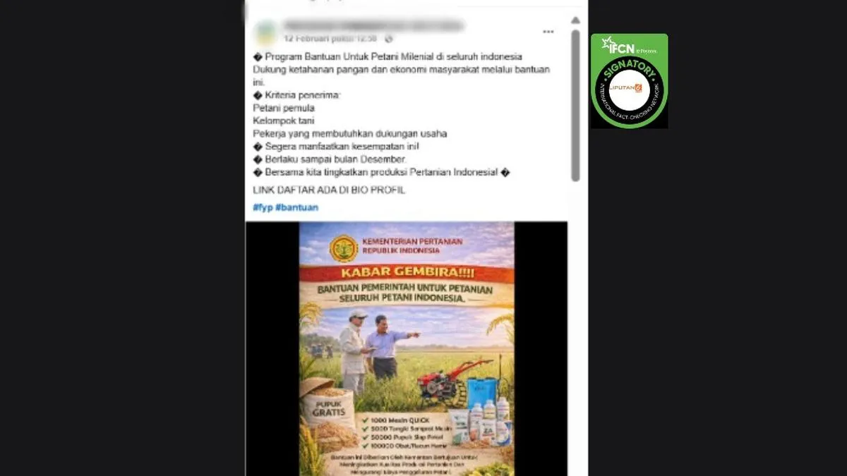 Kementan Bantah Link Pendaftaran Bantuan Alsintan untuk Petani Milenial, Petani Diminta Waspada Penipuan