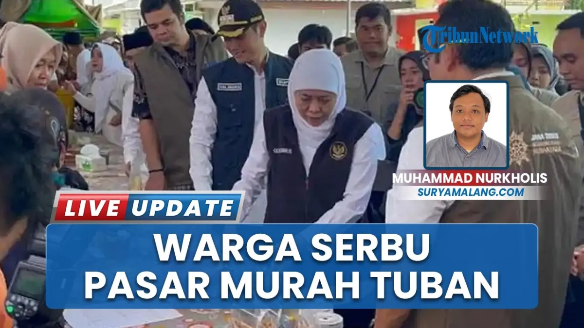Pemprov Jatim Gelar Pasar Murah di Tuban, Ratusan Warga Antre Beli Bahan Pokok