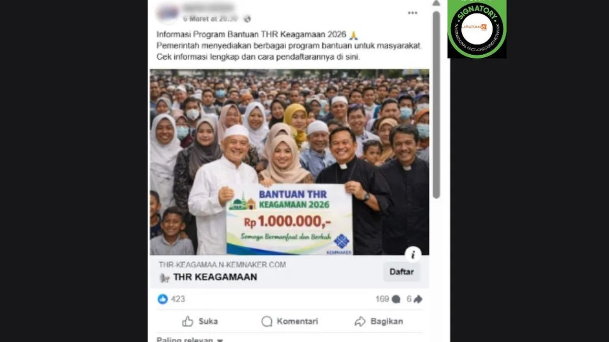 Cek Fakta: Klaim Link Pendaftaran THR Keagamaan Rp 1 Juta dari Pemerintah Tidak Benar