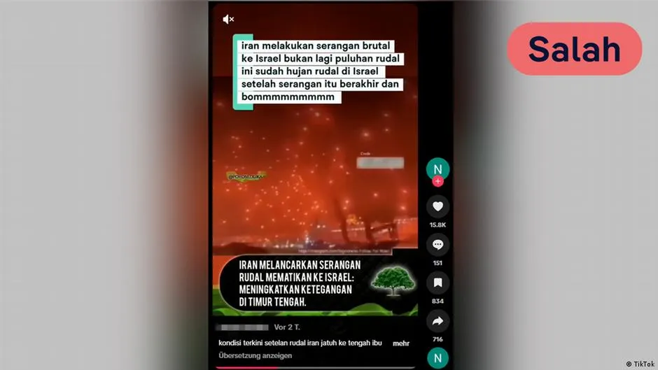 Cek Fakta: Video Viral Diklaim Iran Hujani Israel dengan Rudal, Ternyata Rekaman Kembang Api di Aljazair