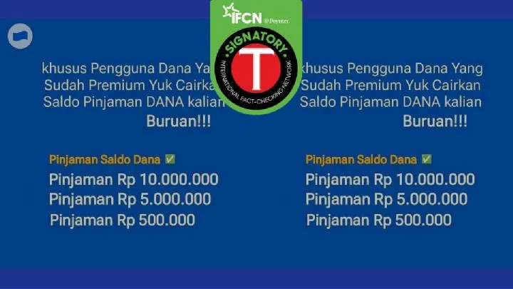 Cek Fakta: Klaim Tautan Pencairan Pinjaman hingga Rp10 Juta untuk Pengguna DANA Premium Keliru