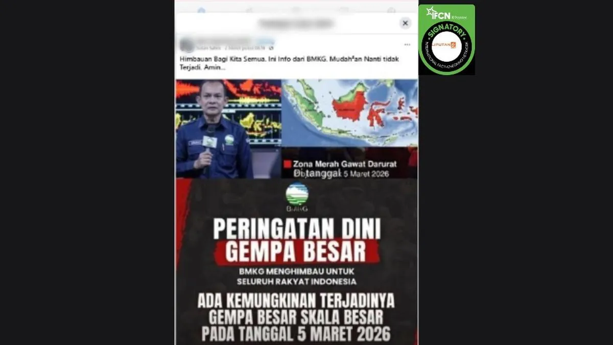 BMKG Tegaskan Klaim Prediksi Gempa Besar 5 Maret 2026 adalah Hoaks