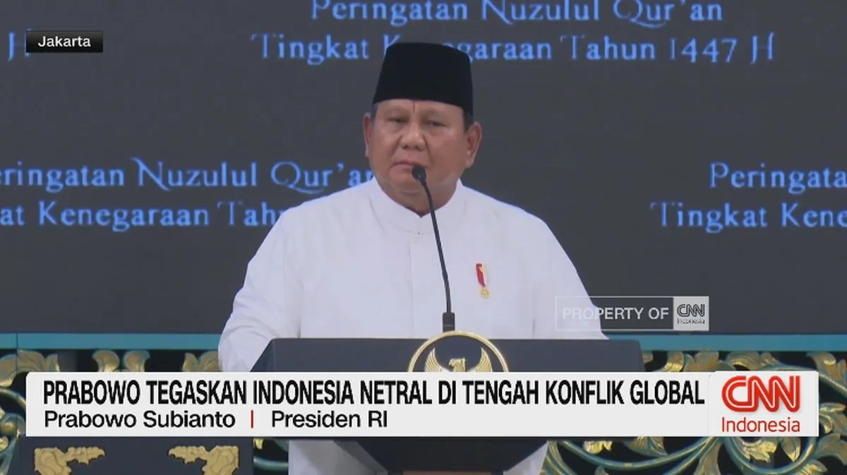 Prabowo Tegaskan Indonesia Tetap Netral dalam Konflik Global