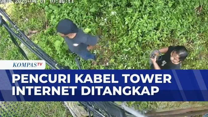 Pencurian Kabel Tower Internet di Samarinda Terekam CCTV, Dua Pelaku Ditangkap