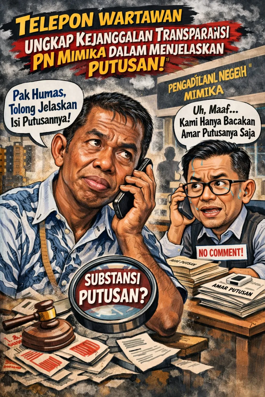 Percakapan Telepon Wartawan dengan Humas PN Mimika Soroti Keterbatasan Penjelasan Putusan ke Publik