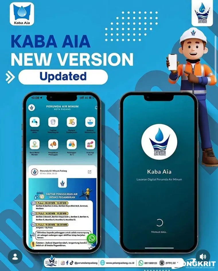 Perumda Air Minum Kota Padang Imbau Pelanggan Perbarui Aplikasi Kaba Aia