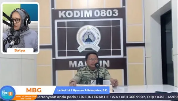 Dandim 0803/Madiun dan RRI Madiun Sosialisasikan Program Makan Bergizi Gratis Lewat Dialog Interaktif