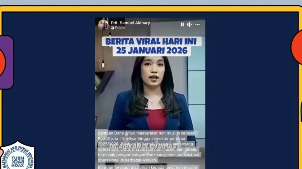 Cek Fakta: Klaim Bantuan Dana untuk Masyarakat Non-Muslim 2026 hingga Rp 2 Miliar Ternyata Hoaks