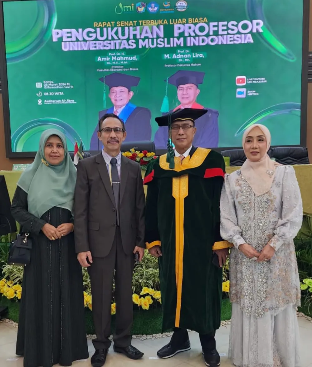 Direktur Pascasarjana UIN Alauddin Hadiri Pengukuhan Prof. Adnan Lira sebagai Guru Besar di UMI