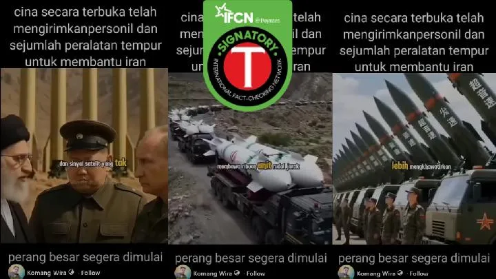 Video yang Diklaim Kiriman Bantuan Militer Cina ke Iran Ternyata Kolase Parade Lama dan Cuplikan Buatan AI