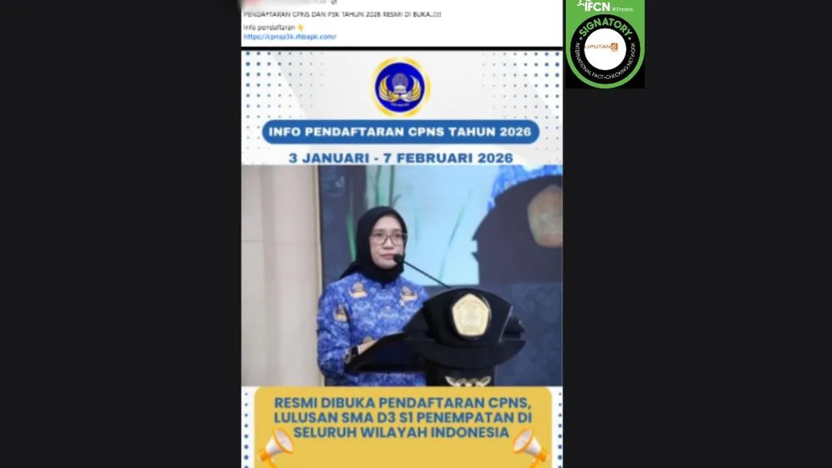 KemenPANRB Tegaskan Tautan Pendaftaran CPNS 3 Januari–7 Februari 2026 adalah Hoaks