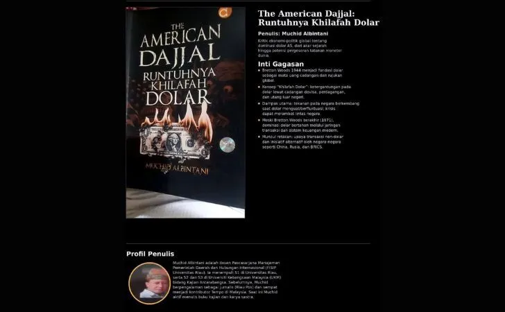 Resensi Buku "The American Dajjal": Gugatan atas Dominasi Dolar dalam "Runtuhnya Khilafah Dolar"