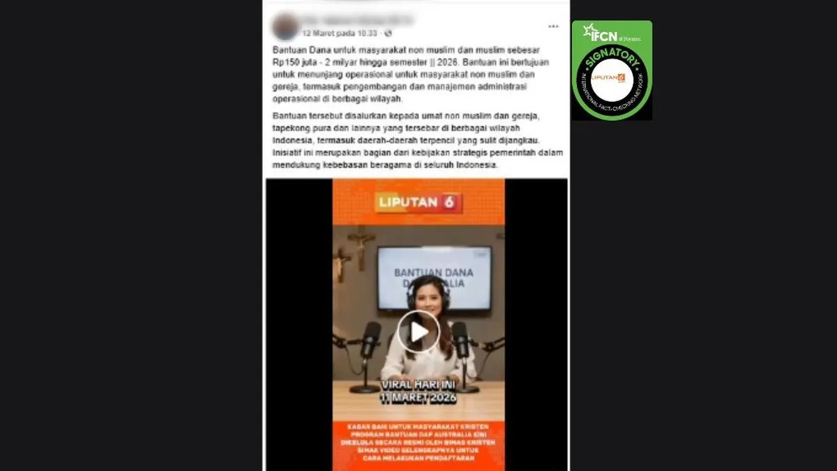 Cek Fakta: Klaim Tautan Pendaftaran Bantuan Dana DAP Australia untuk Umat Kristen dan Pembangunan Gereja Tidak Benar