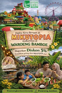 Pengunjung Mikutopia Bisa Dapat Diskon 5 Persen di Waroeng Bamboe Sidomoeljo