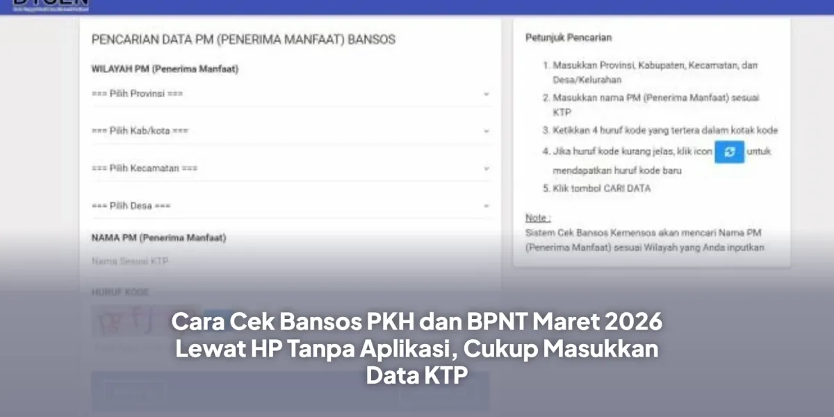 Cara Cek Status Bansos PKH dan BPNT Maret 2026 lewat HP Tanpa Aplikasi