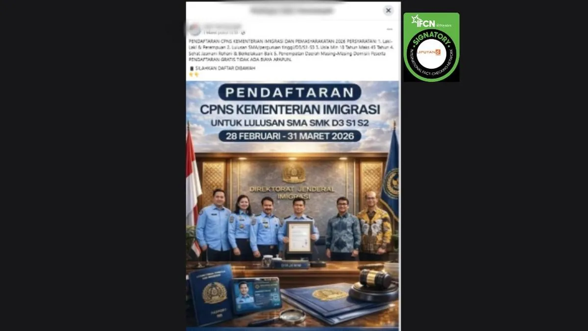 Kementerian Imigrasi dan Pemasyarakatan Tegaskan Link Pendaftaran CPNS 2026 adalah Hoaks