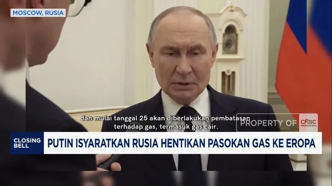 Putin Isyaratkan Rusia Akan Hentikan Pasokan Gas ke Eropa