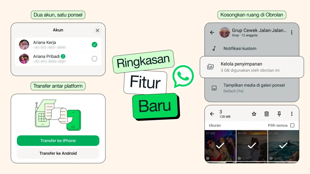 WhatsApp Siapkan Fitur Akun Ganda dan Opsi Hapus File Tanpa Menghapus Chat