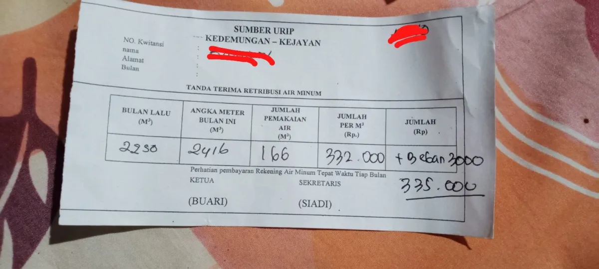 Warga Desa Kademungan Keluhkan Iuran Air Bersih hingga Rp400 Ribu, Minta BUMDes Buka Laporan Keuangan