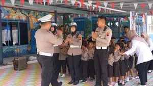 Satlantas Polres Jepara Edukasi Keselamatan Lalu Lintas di TK Kemala Bhayangkari 47 Pecangaan