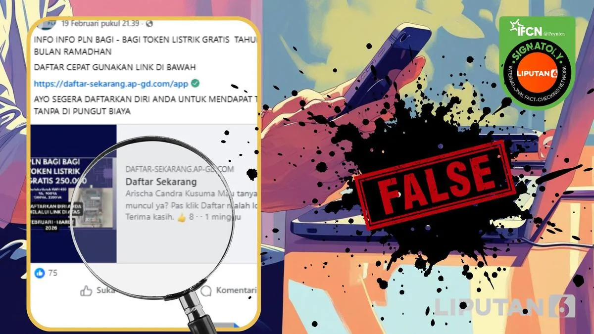 Cek Fakta: Tautan Pendaftaran Token Listrik Gratis Mengatasnamakan PLN Saat Ramadan Disebut Hoaks