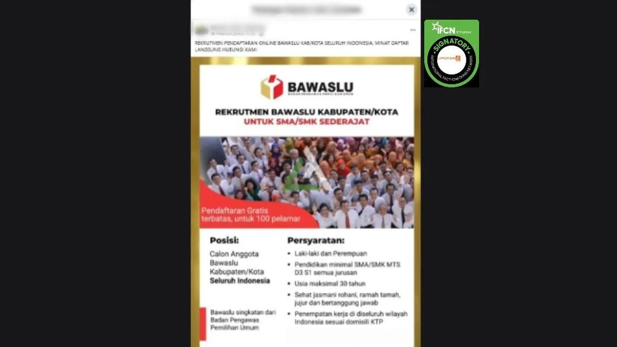 Bawaslu Tegaskan Informasi Rekrutmen Anggota Kabupaten/Kota Tidak Disampaikan Lewat Tautan WhatsApp