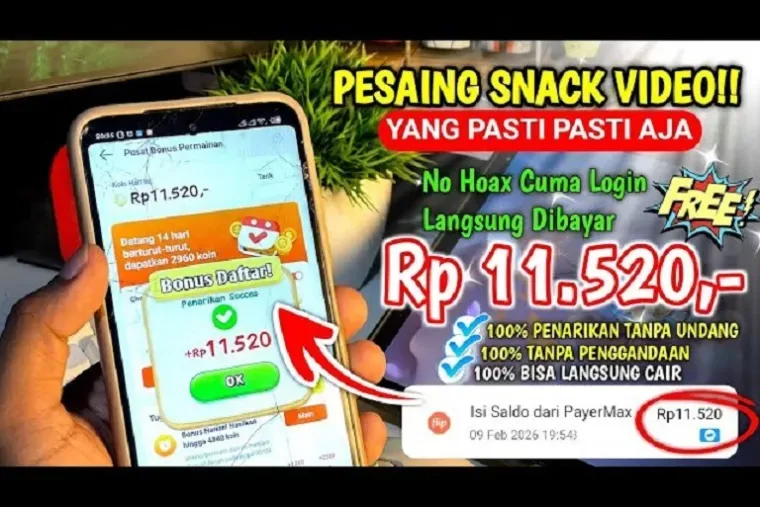 Aplikasi Penghasil Uang 2026 Disebut Mirip Snack Video, Klaim Bisa Tarik Saldo ke DANA