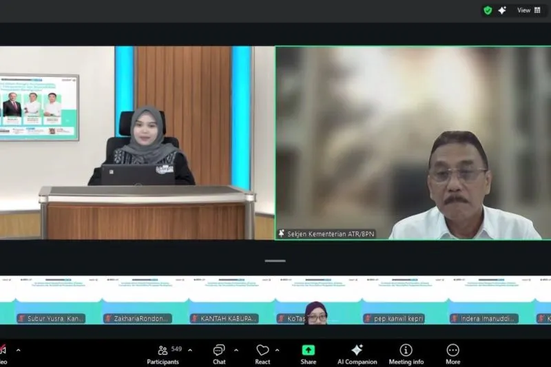 Sekjen ATR/BPN Tekankan Transparansi dalam Pengadaan Barang/Jasa pada Webinar Nasional