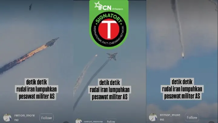 Cek Fakta: Video Rudal Iran Mengejar dan Meledakkan Jet Tempur AS Ternyata Cuplikan Gim