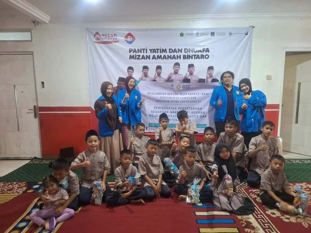 Mahasiswa Akuntansi UNPAM Gelar Edukasi Literasi Keuangan untuk Anak Panti Mizan Amanah