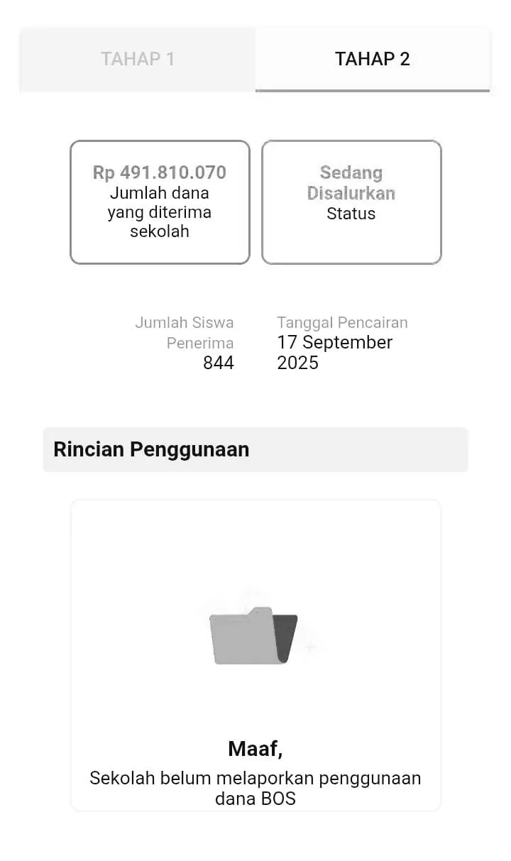 Realisasi Dana BOS SMPN 3 Jombang Belum Muncul di Sistem Pemantauan, Pengelolaan Dipertanyakan