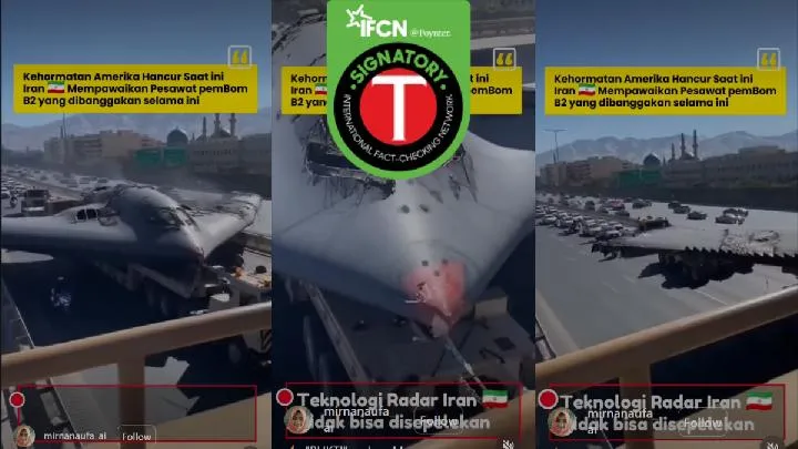 Video Klaim Pembom B-2 AS Dijatuhkan Iran Terindikasi Rekayasa AI